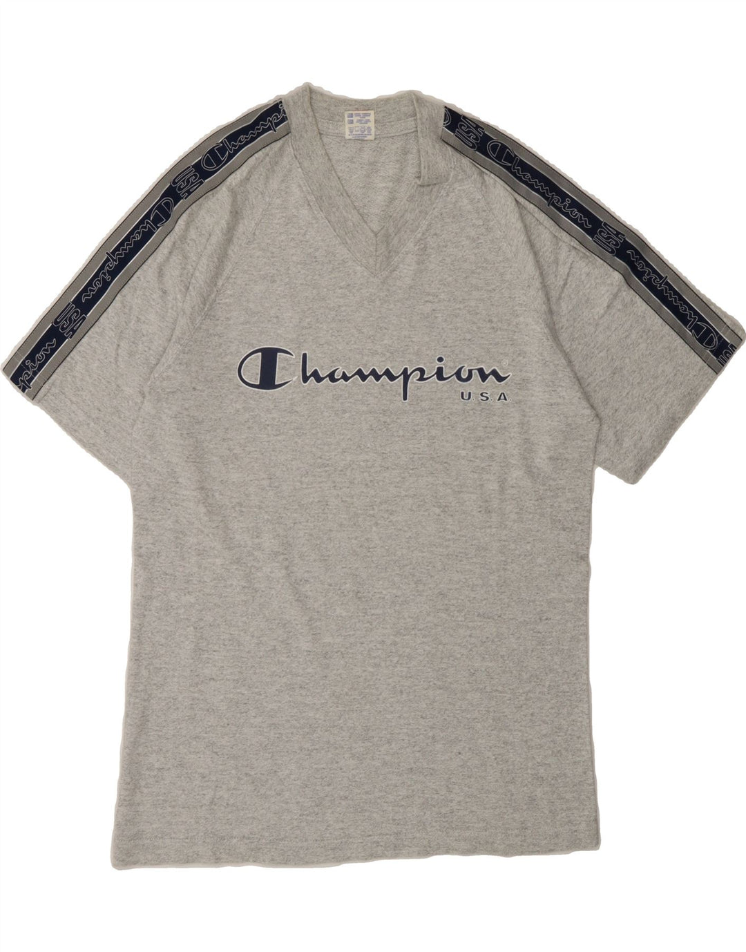 CHAMPION Mens Graphic T-Shirt Top Small Grey Colourblock Cotton Vintage Champion and Second-Hand Champion from Messina Hembry 