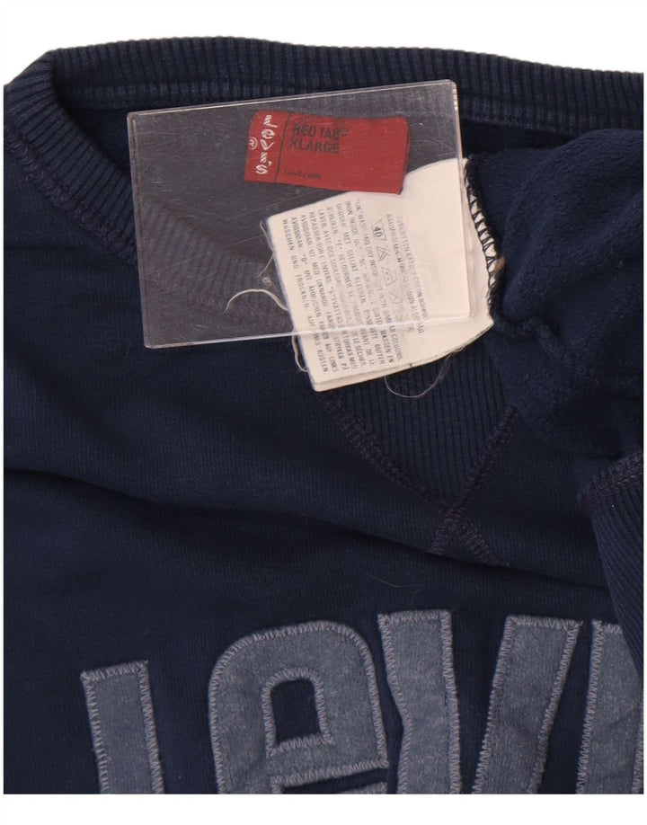 Levi's Mens Graphic Sweatshirt Jumper XL Navy Blue Cotton