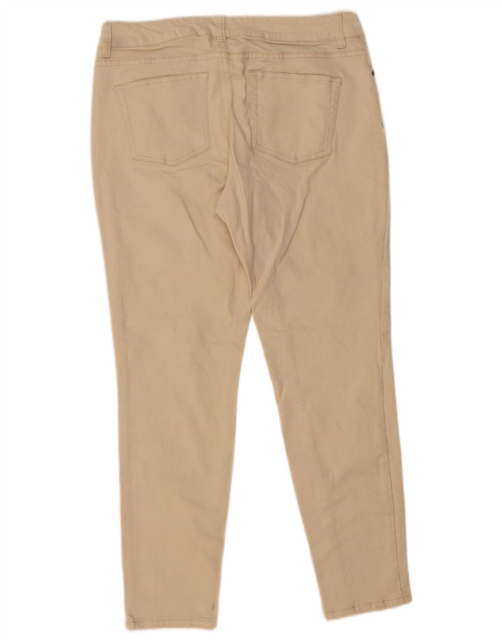 CHAPS Womens Slim Casual Trousers US 8 Medium W30 L27 Beige Cotton