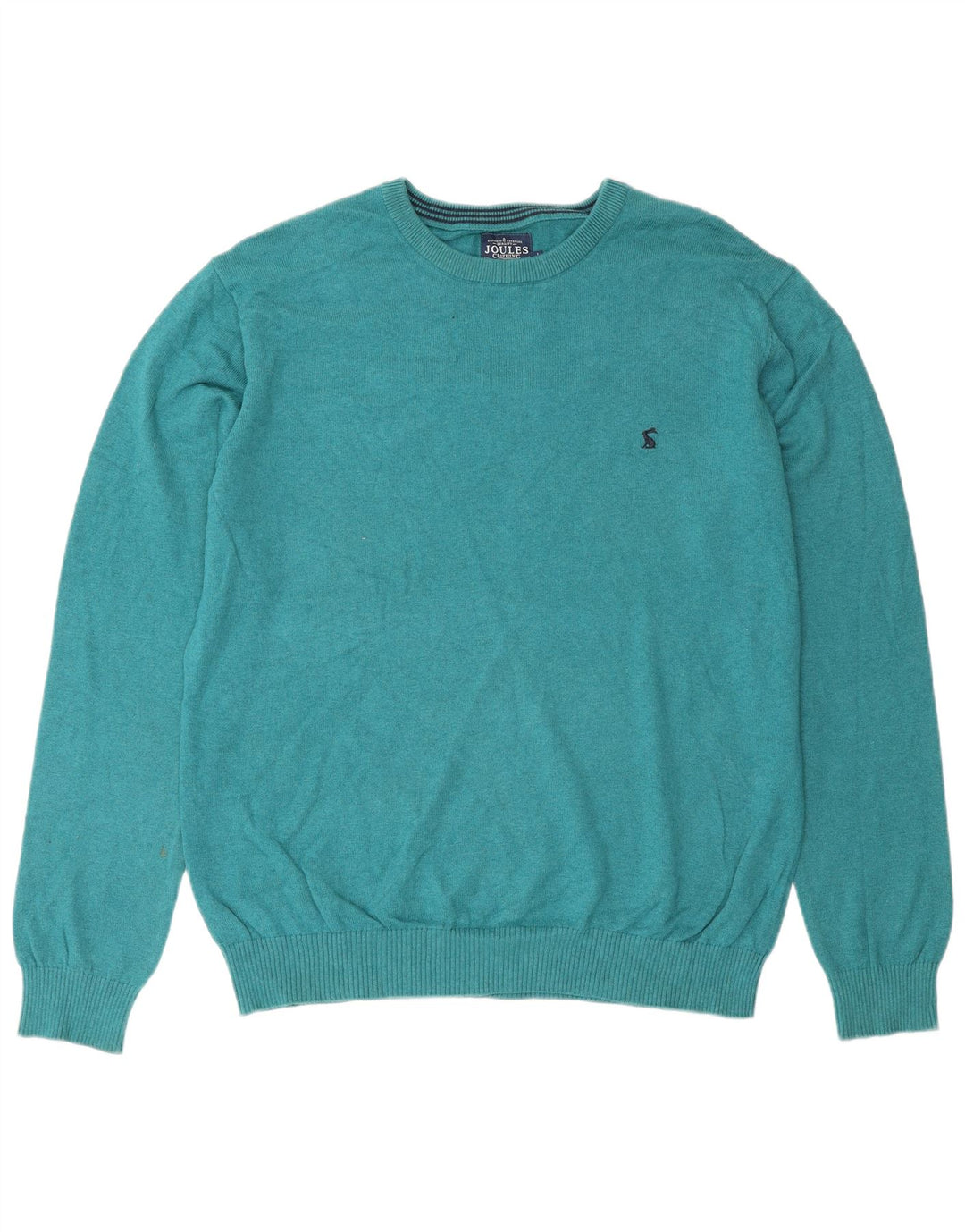 Joules Mens Boat Neck Jumper Sweater Large Turquoise Cotton