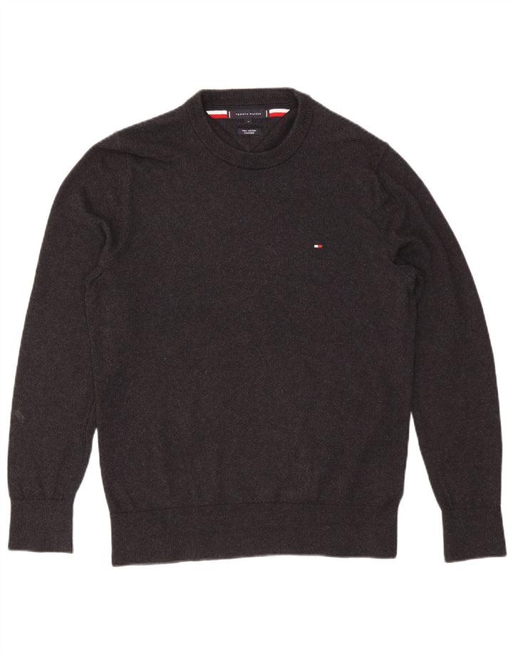 Tommy Hilfiger Mens Crew Neck Jumper Sweater Medium Grey Cotton