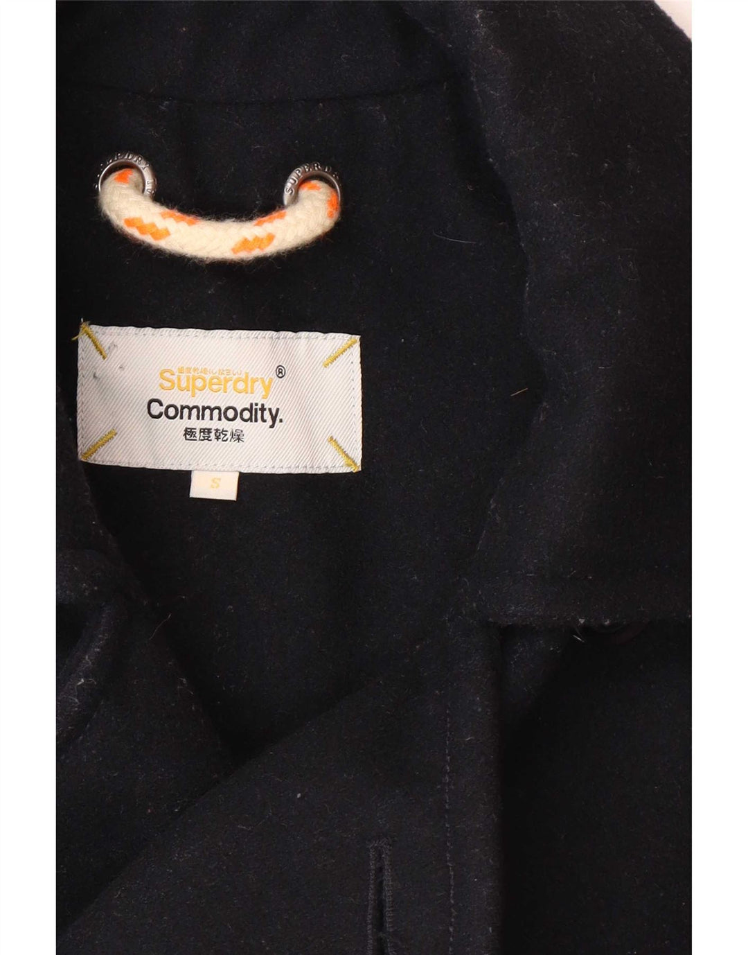 Superdry Mens Pea Coat UK 36 Small Navy Blue Wool