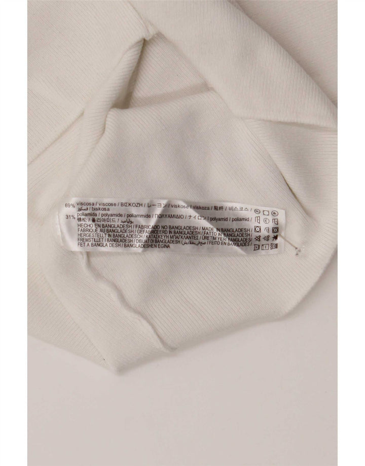 Zara Womens Crop Vest Top UK 8 Small White Viscose