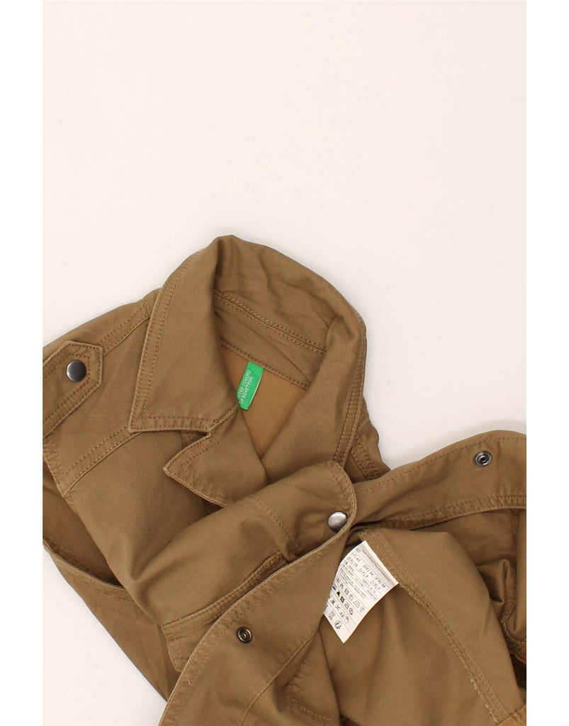 BENETTON Womens Sleeveless Shirt Dress UK 8 Small Brown Cotton | Vintage Benetton | Thrift | Second-Hand Benetton | Used Clothing | Messina Hembry 