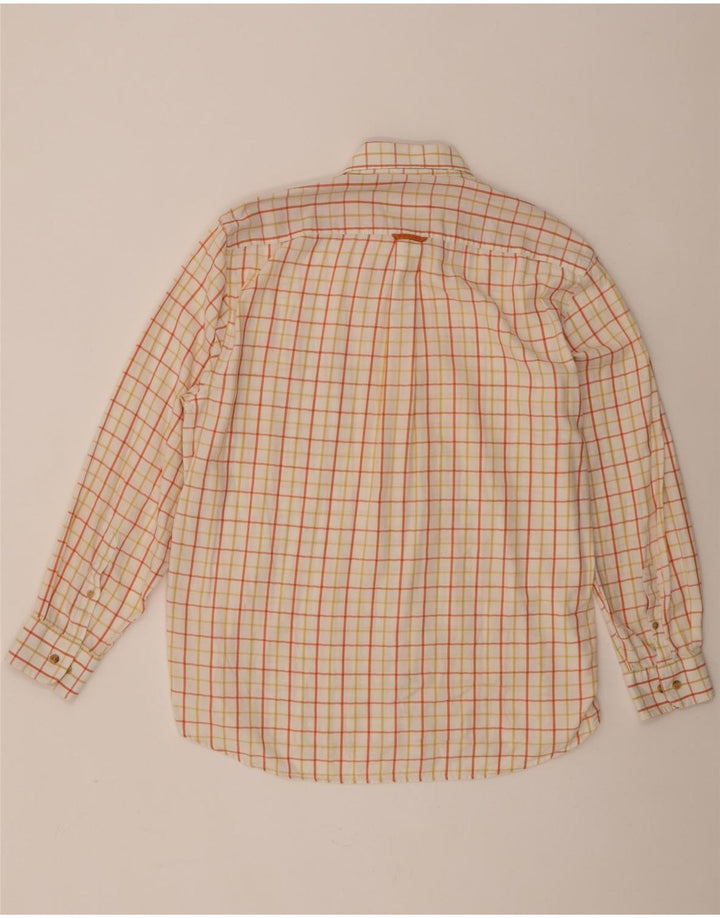 Barbour Mens Shirt XL Orange Check Cotton