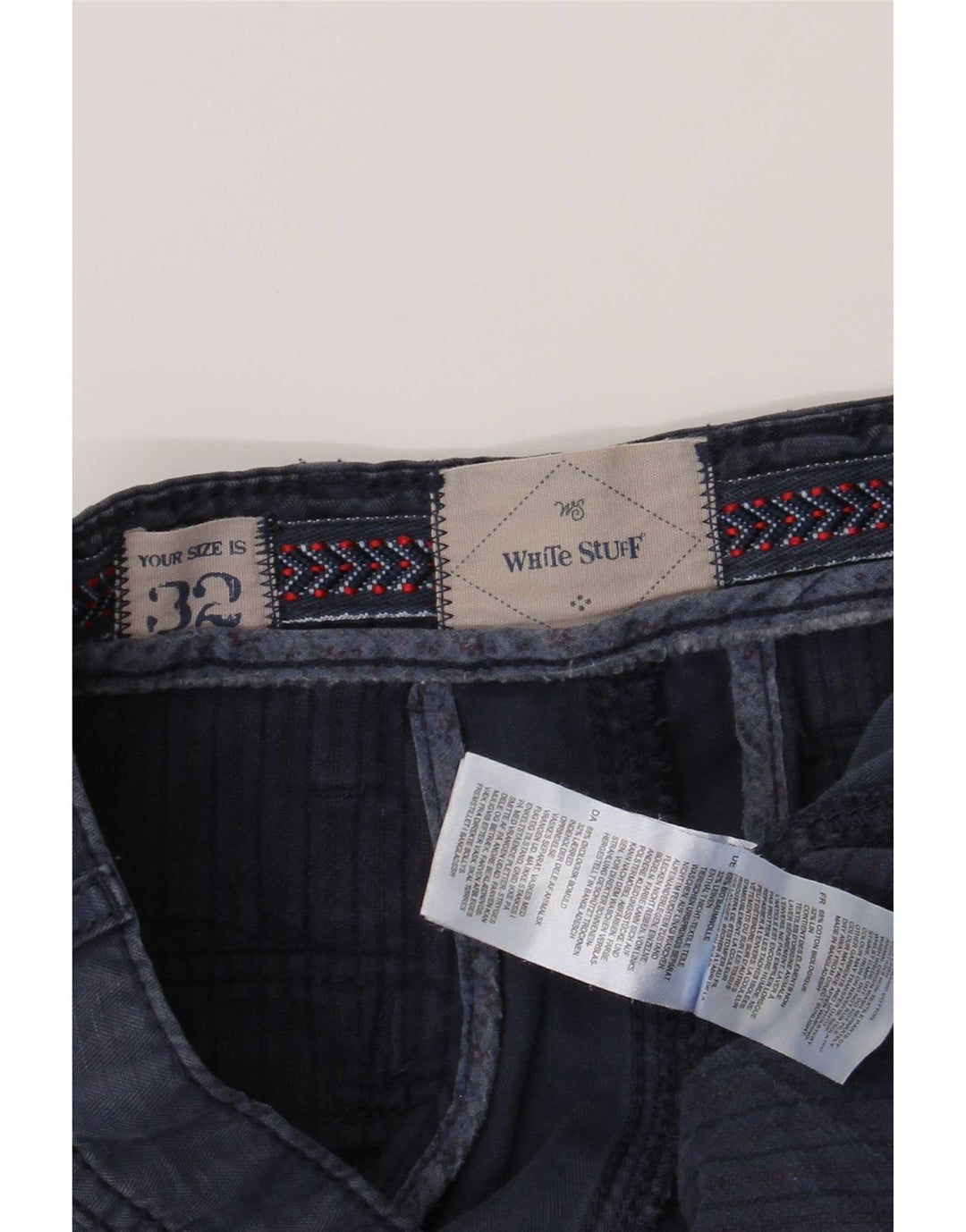 White Stuff Mens Cargo Shorts W32 Medium Navy Blue Cotton
