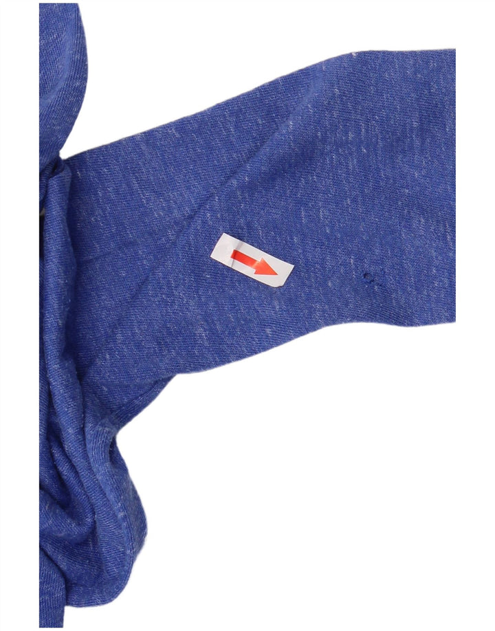 Nike Womens Zip Hoodie Sweater UK 14 Medium Blue Flecked Cotton