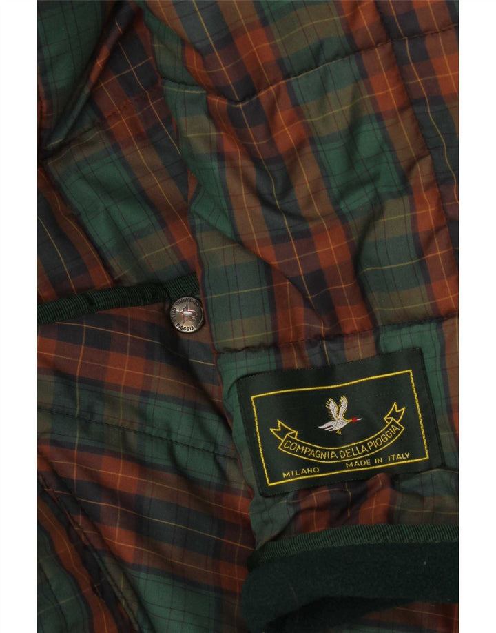 Vintage Womens Padded Coat UK 18 XL Green Plaid