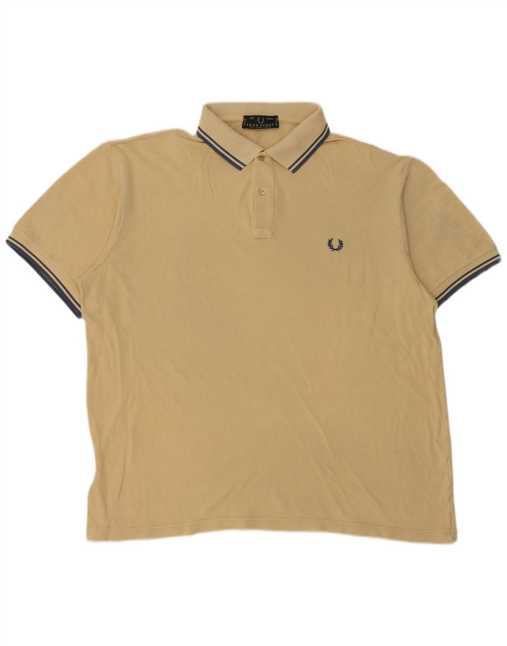 Fred Perry Mens Polo Shirt XL Yellow Cotton