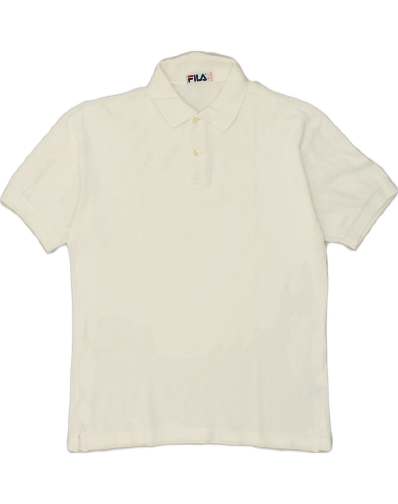 FILA Mens Polo Shirt IT 50 Medium White Cotton | Vintage Fila | Thrift | Second-Hand Fila | Used Clothing | Messina Hembry 