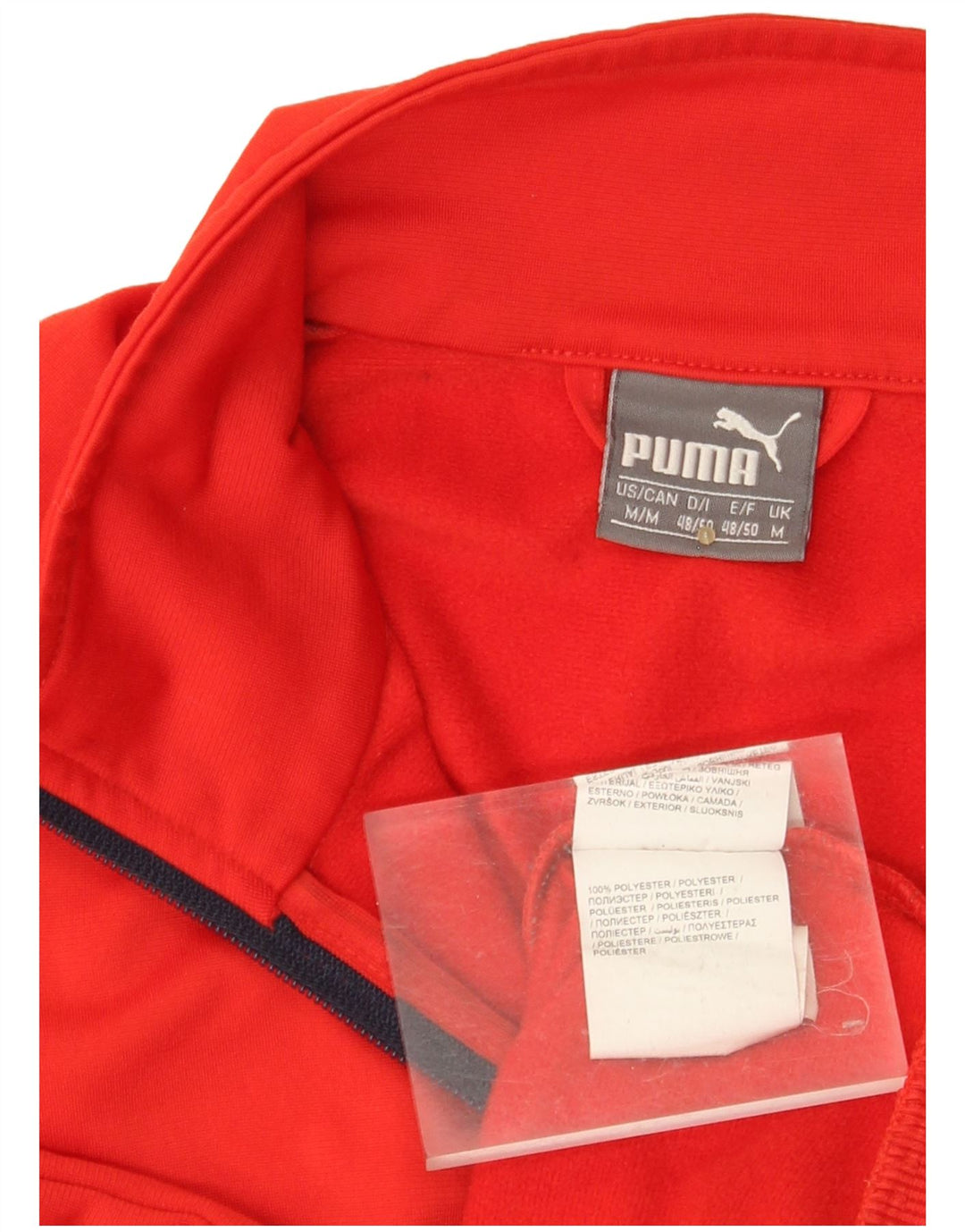 PUMA Mens Tracksuit Top Jacket Medium Red Polyester
