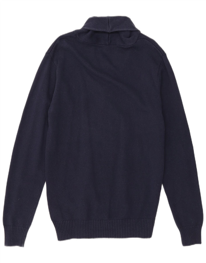 Jack & Jones Mens Cardigan Sweater Large Navy Blue Cotton