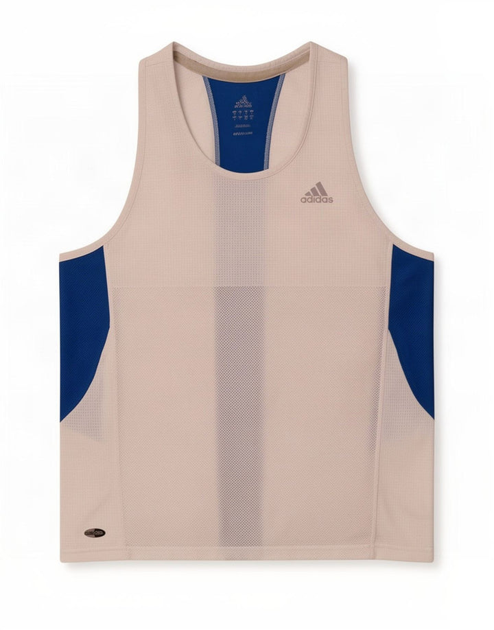 Adidas Mens Climacool Vest Top Large White Colourblock Polyester