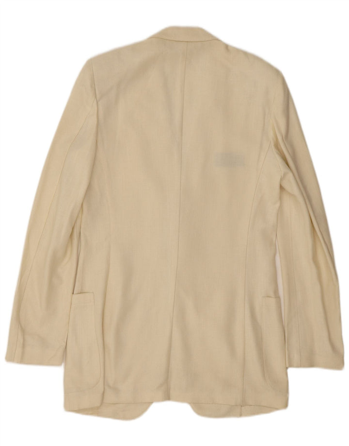 Lebole Mens 2 Button Blazer Jacket UK 36 Small Off White