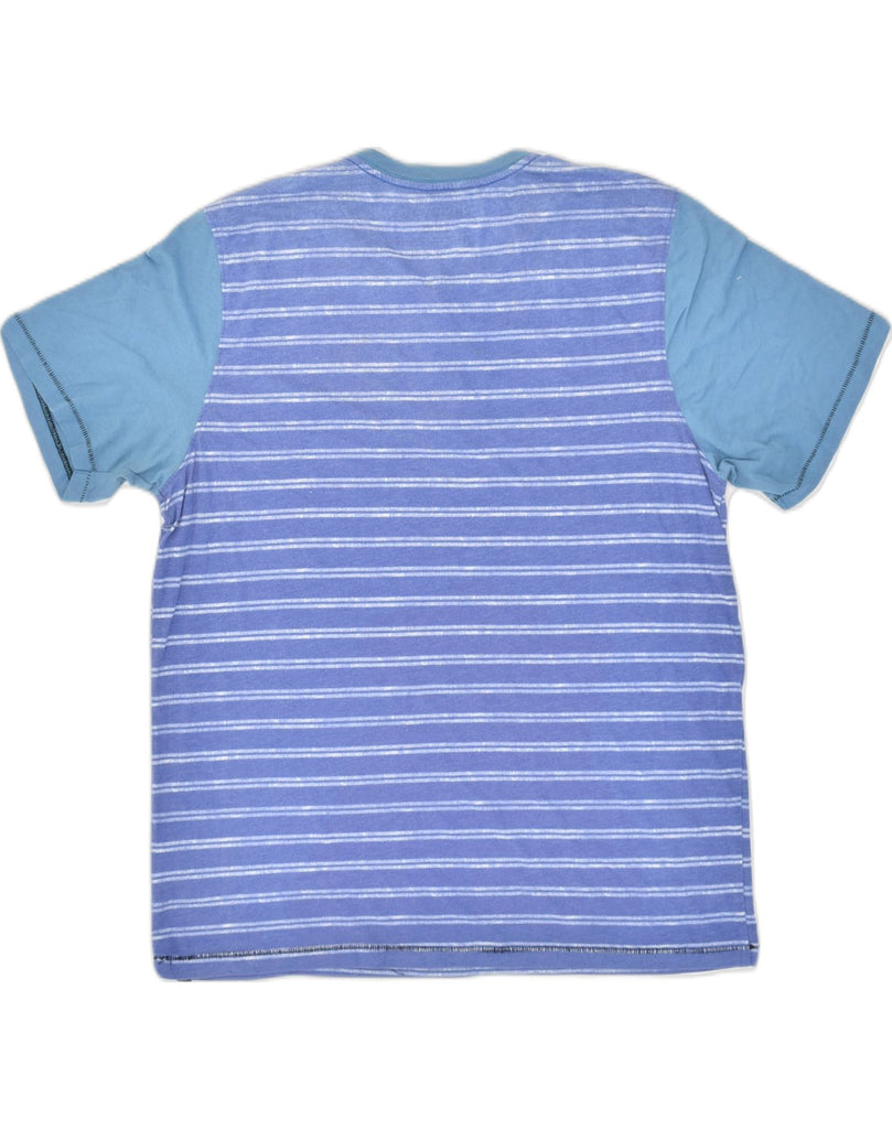 HURLEY Mens T-Shirt Top Medium Blue Striped Cotton | Vintage Hurley | Thrift | Second-Hand Hurley | Used Clothing | Messina Hembry 