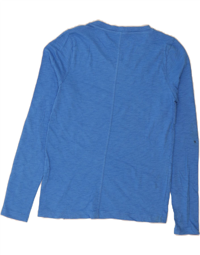 J. CREW Womens Girlfriend Top Long Sleeve UK 12 Medium Blue Flecked Cotton Vintage J. Crew and Second-Hand J. Crew from Messina Hembry 