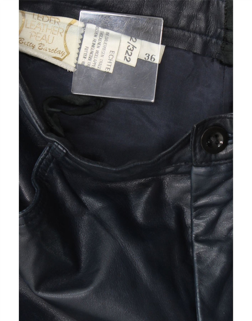 VINTAGE Womens Straight Capri Trousers EU 36 Small W26 L24 Navy Blue Vintage Vintage and Second-Hand Vintage from Messina Hembry 