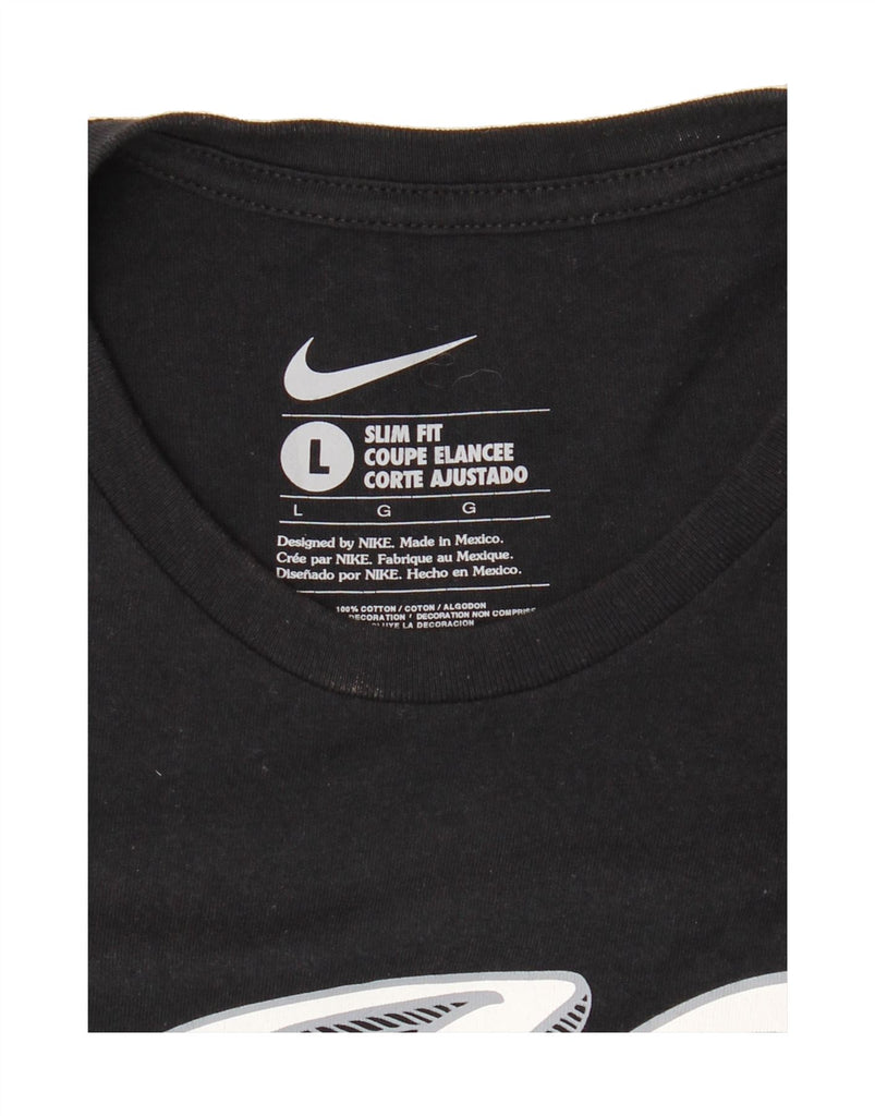 NIKE Womens Slim Fit Graphic T-Shirt Top UK 14 Large Black Cotton Vintage Nike and Second-Hand Nike from Messina Hembry 