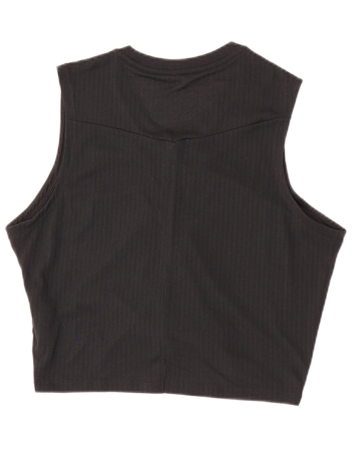 Nike Womens Yoga Crop Vest Top UK 18 XL Black Polyester