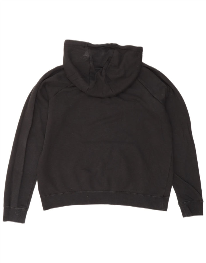Nike Womens Oversized Hoodie Jumper UK 14 Medium Black Cotton