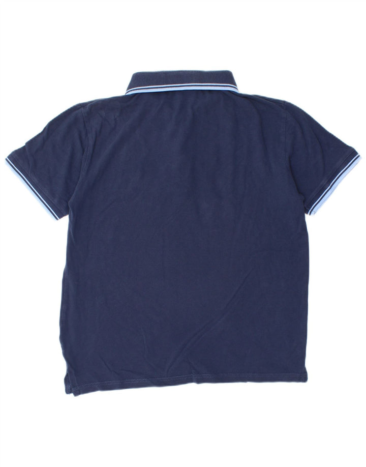 Lotto Mens Polo Shirt Medium Navy Blue Striped
