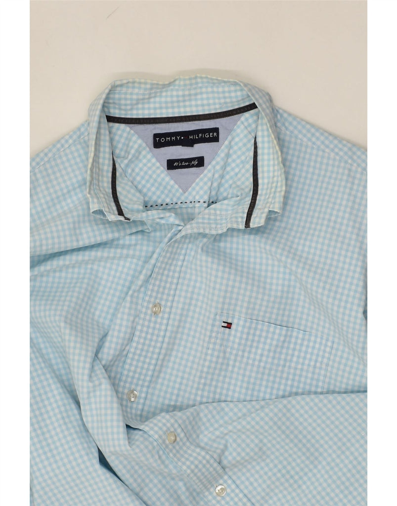 TOMMY HILFIGER Mens Shirt XL Blue Gingham Cotton | Vintage Tommy Hilfiger | Thrift | Second-Hand Tommy Hilfiger | Used Clothing | Messina Hembry 