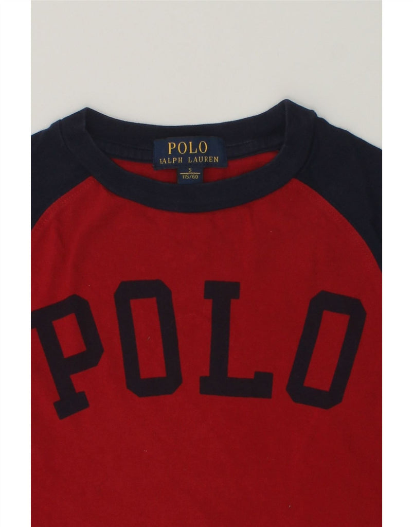 POLO RALPH LAUREN Boys Graphic Top Long Sleeve 4-5 Years Red Colourblock | Vintage Polo Ralph Lauren | Thrift | Second-Hand Polo Ralph Lauren | Used Clothing | Messina Hembry 