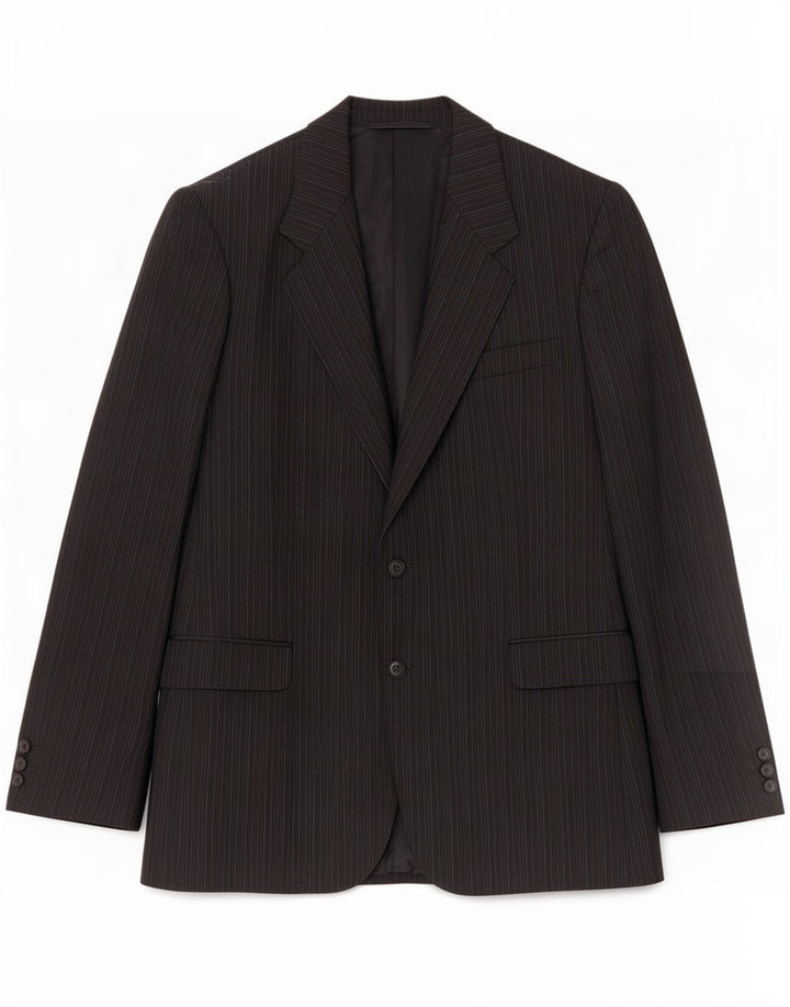 Jvlivs Mens 2 Button Blazer Jacket IT 48 Medium Black Pinstripe