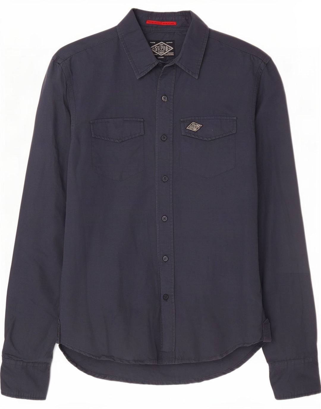 Superdry Mens Shirt Large Navy Blue Cotton