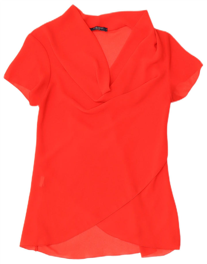Libero Womens Blouse Top UK 10 Small Red Polyester