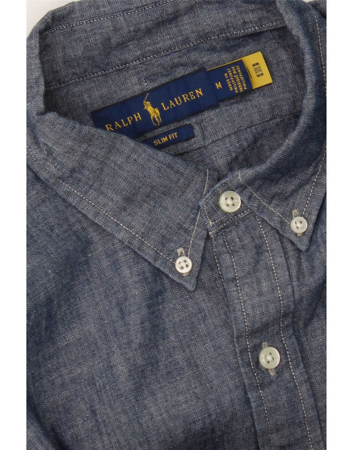 Ralph Lauren Mens Slim Fit Shirt Medium Navy Blue