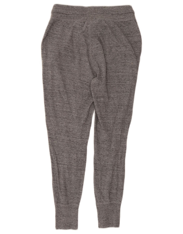 Nike Womens Crop Tracksuit Trousers Joggers UK 6 XS Grey Flecked Cotton