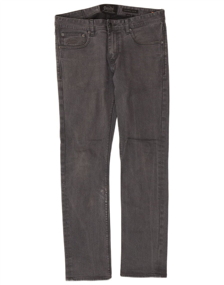 Superdry Mens Corporal Slim Jeans W33 L32 Grey Cotton