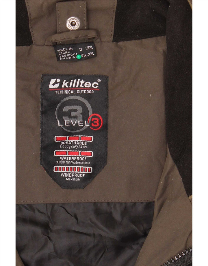 Killtec Mens Windbreaker Jacket UK 44 2XL Khaki Colourblock Polyester