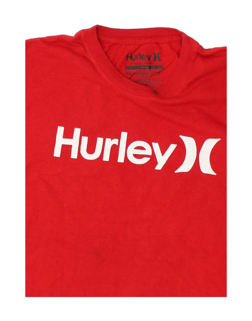 HURLEY Womens Regular Fit Graphic T-Shirt Top UK 16 Large Red Cotton | Vintage Hurley | Thrift | Second-Hand Hurley | Used Clothing | Messina Hembry 