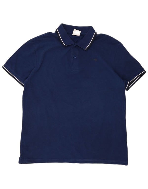 Diadora Mens Polo Shirt 2XL Navy Blue Cotton
