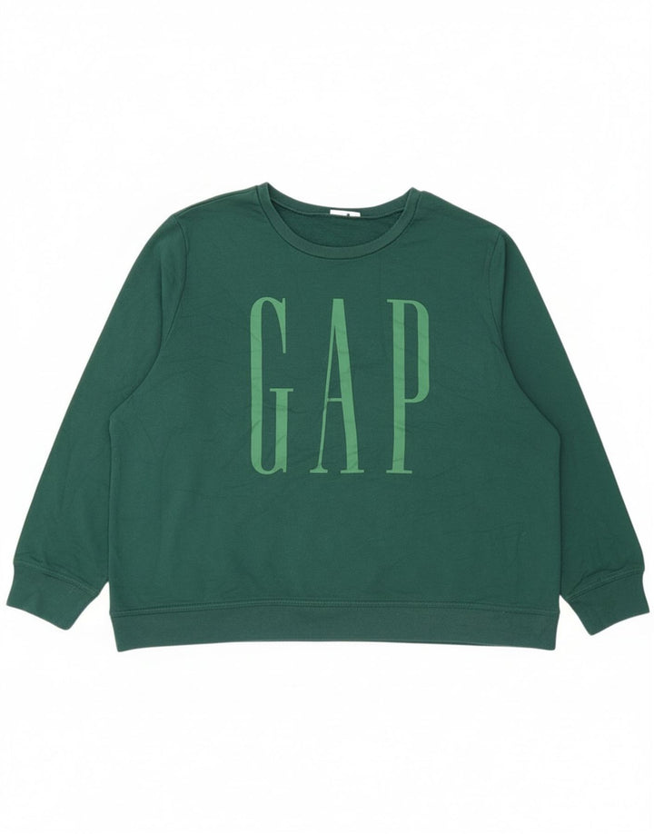Gap Womens Graphic Sweatshirt Jumper UK 20 2XL Green Cotton
