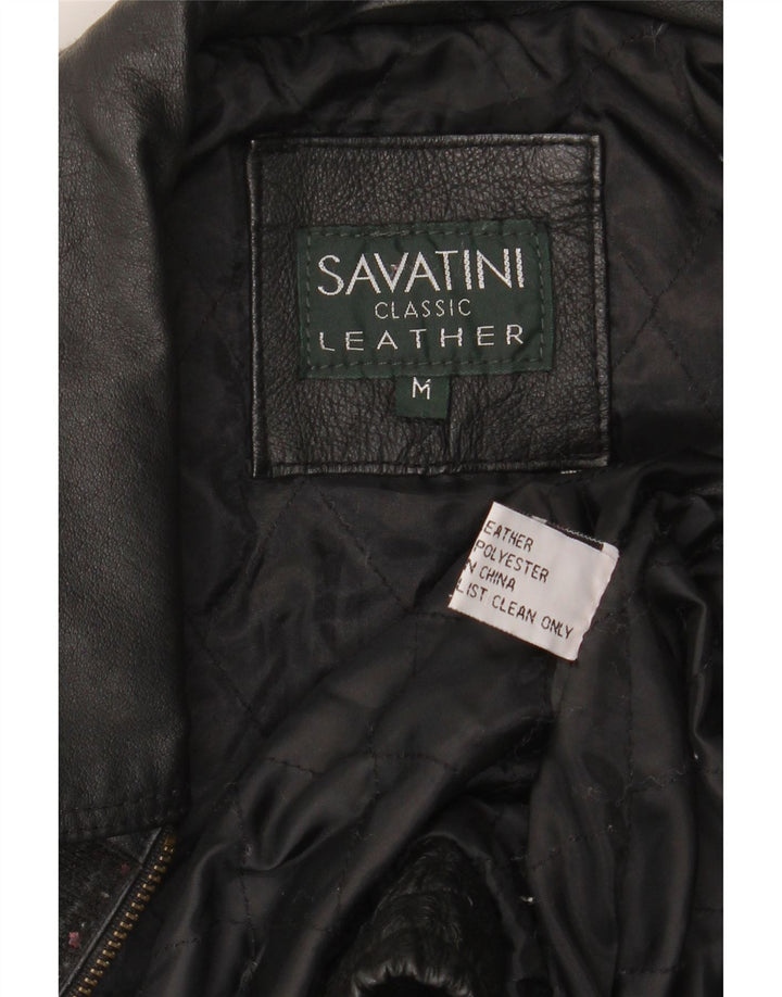Vintage Mens Leather Jacket UK 38 Medium Black Leather