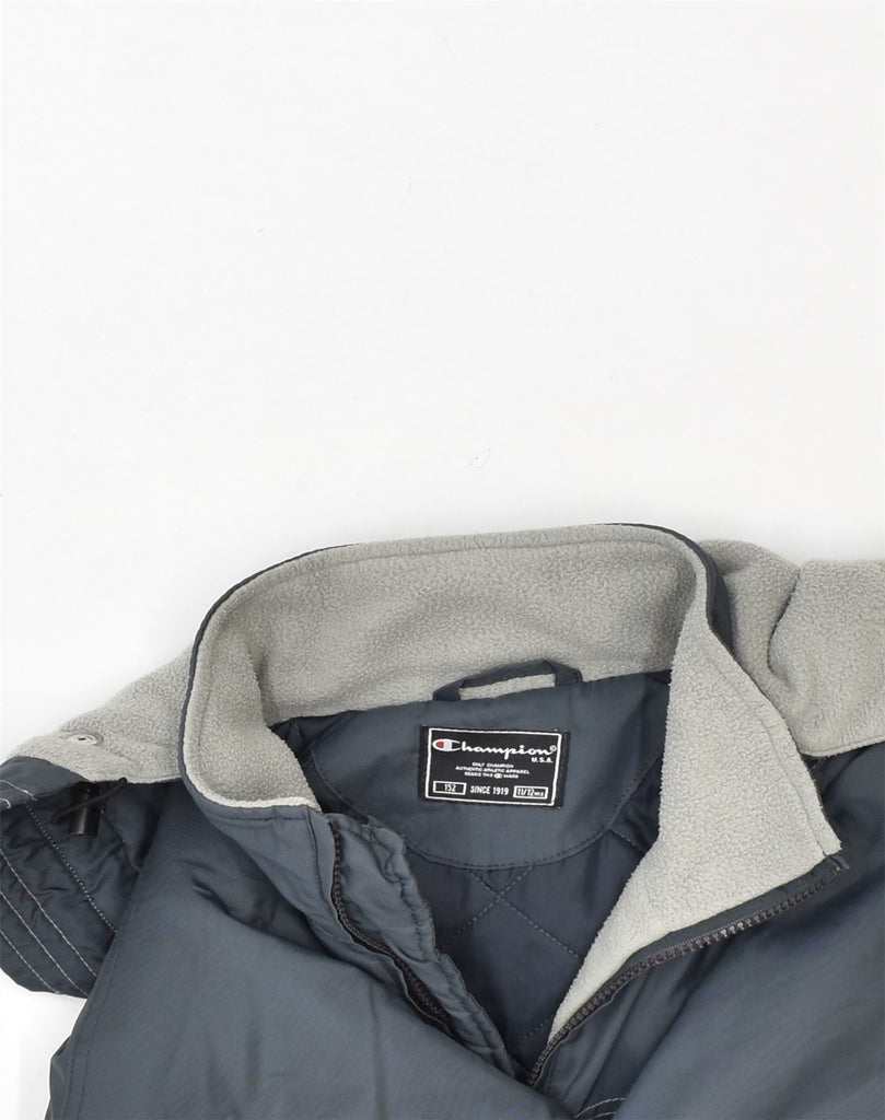 CHAMPION Boys Hooded Windbreaker Jacket 11-12 Years Grey Nylon | Vintage Champion | Thrift | Second-Hand Champion | Used Clothing | Messina Hembry 