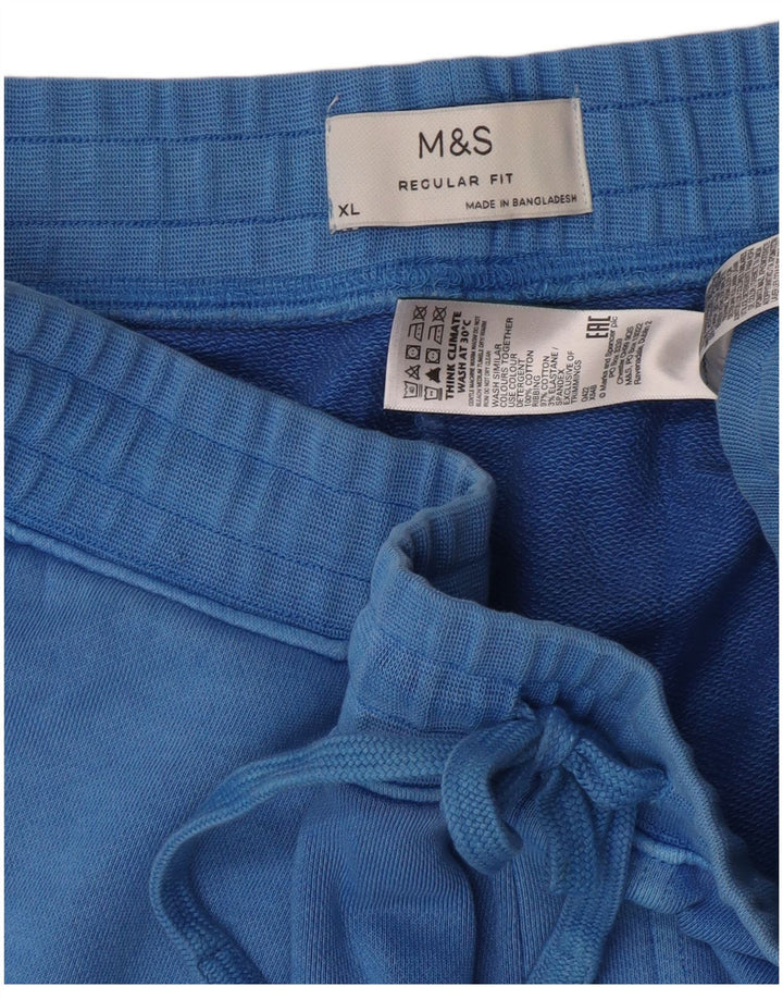 Marks & Spencer Mens Regular Fit Sport Shorts XL  Blue Cotton