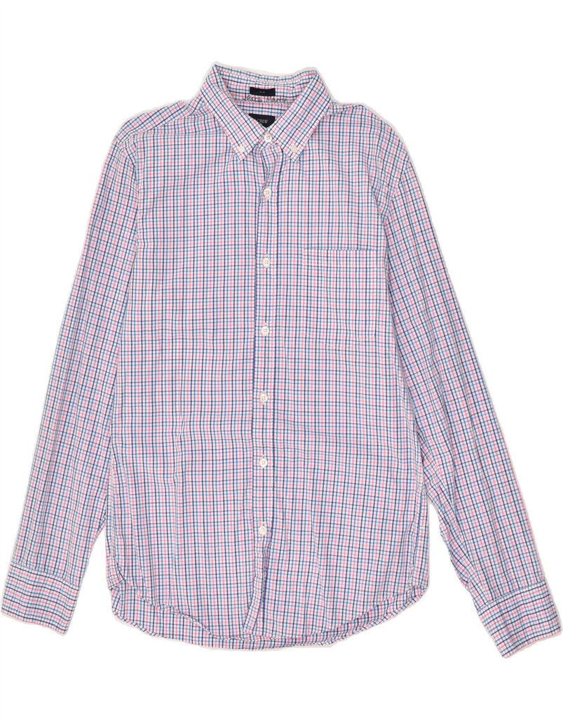 J. CREW Mens Slim Fit Shirt Medium Pink Check Cotton | Vintage J. Crew | Thrift | Second-Hand J. Crew | Used Clothing | Messina Hembry 