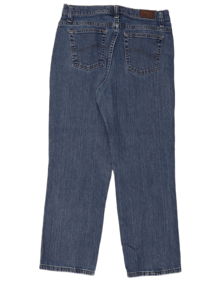 LEE Womens Petite Relaxed Fit Straight Jeans US 8 Medium W30 L27 Blue