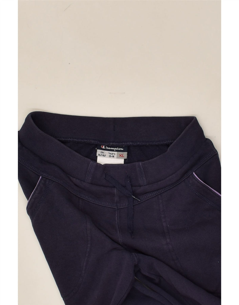 CHAMPION Boys Tracksuit Trousers Joggers 13-14 Years XL Navy Blue Cotton | Vintage Champion | Thrift | Second-Hand Champion | Used Clothing | Messina Hembry 