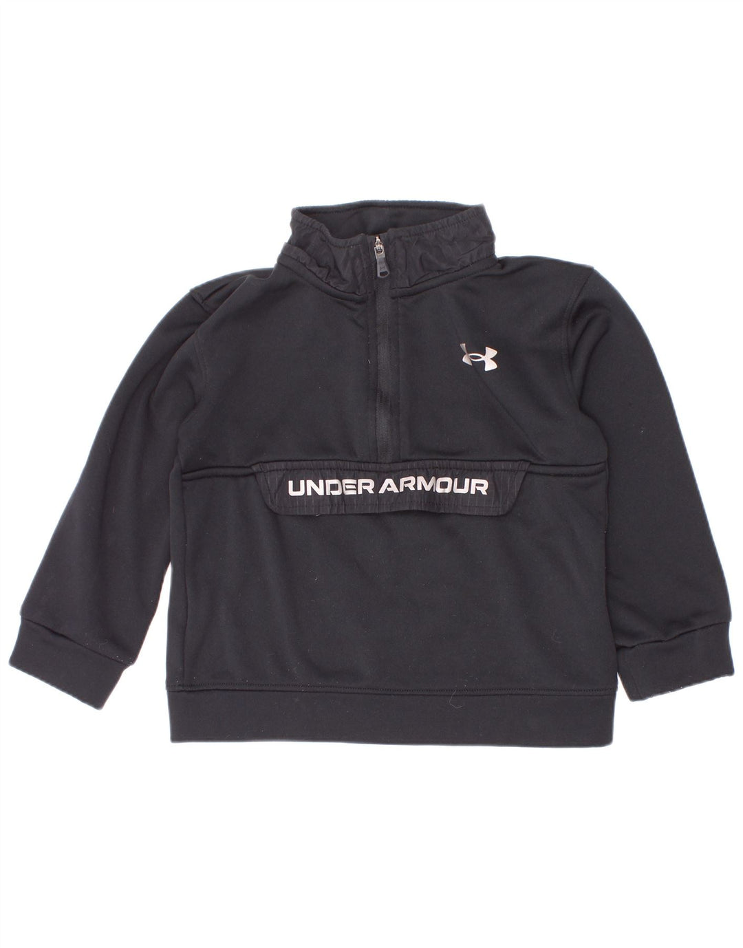 Under Armour Boys Graphic Zip Neck Sweatshirt Jumper 2-3 Years Black