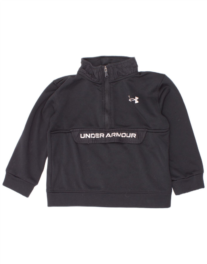Under Armour Boys Graphic Zip Neck Sweatshirt Jumper 2-3 Years Black
