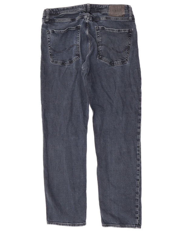 Jack & Jones Mens Clark Regular Straight Jeans W34 L29 Blue Cotton