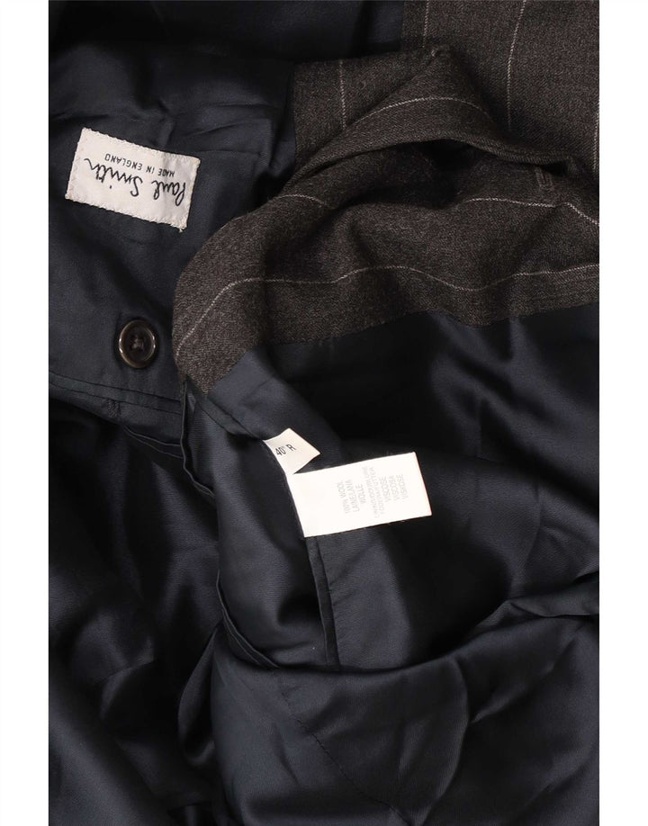 Paul Smith Mens 3 Button Blazer Jacket UK 40 Large Grey Pinstripe Wool