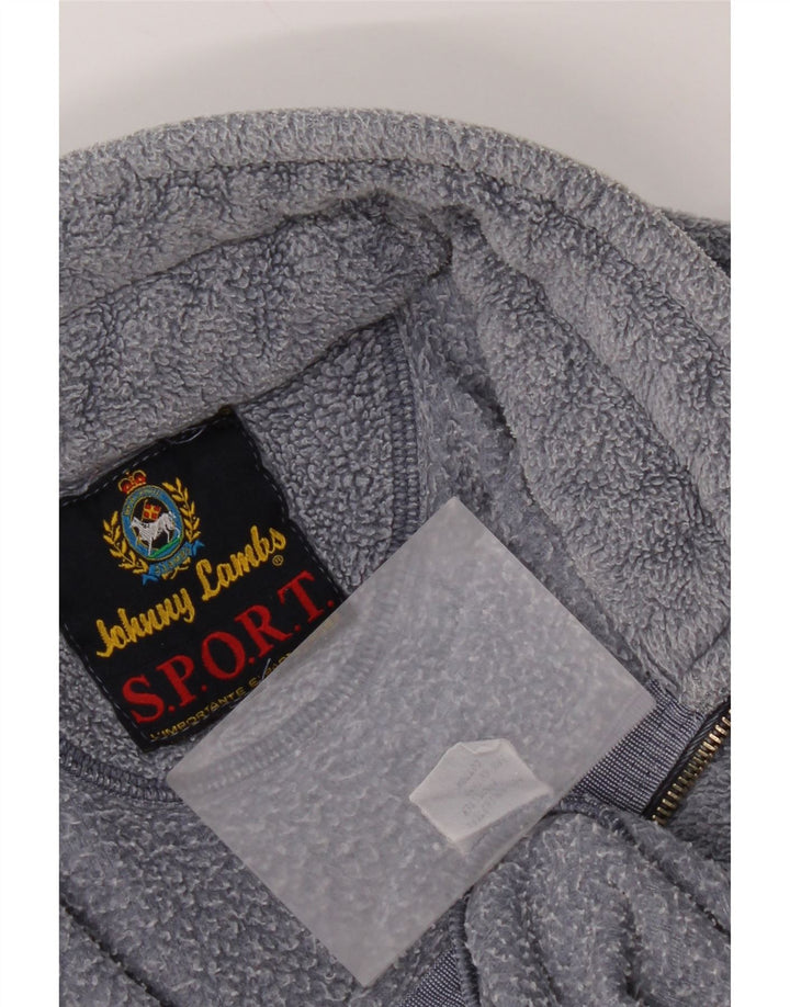 Johnny Lambs Mens Zip Neck Fleece Jumper Large Blue Fair Isle Polyester