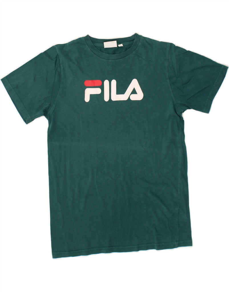 FILA Womens Graphic T-Shirt Top Small Green Cotton Vintage Fila and Second-Hand Fila from Messina Hembry 