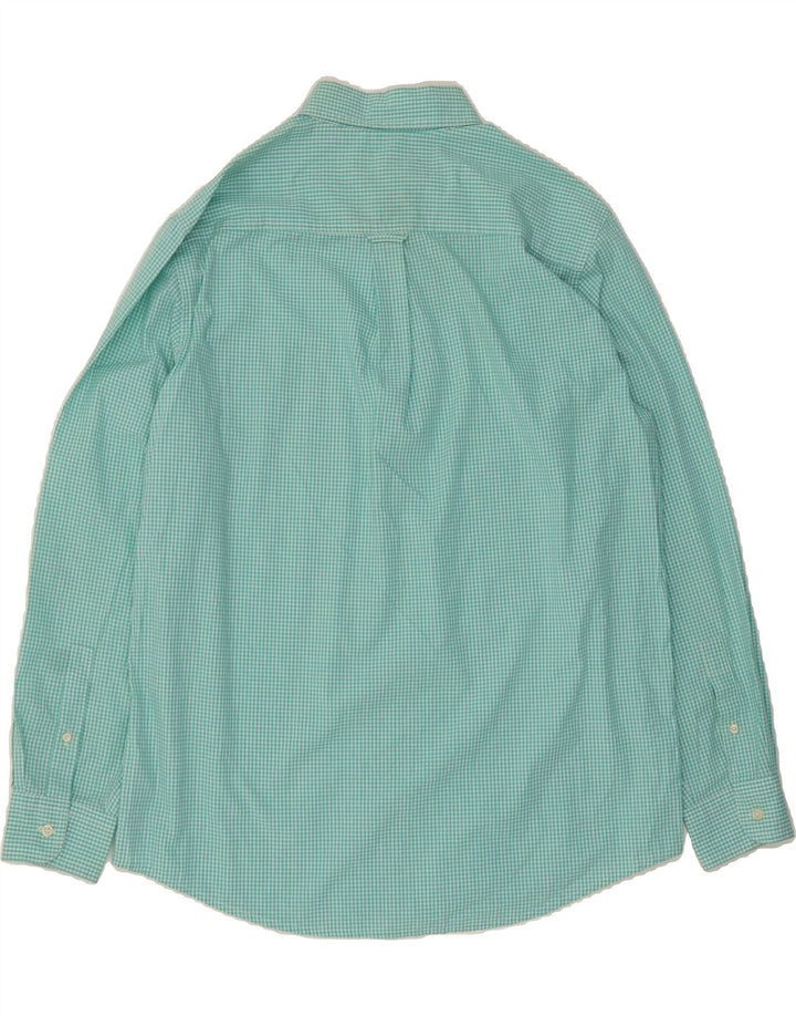 CHAPS Mens Easy Care Shirt Large Green Gingham Cotton Vintage Chaps and Second-Hand Chaps from Messina Hembry 